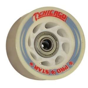  Chicago Pro Star Roller Skate Wheels White 60mm (8 pack 
