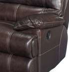 Espresso Leather 3 Seater Recliner Sofa Couch  