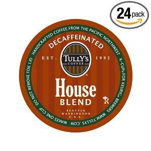 Tullys Coffee Decaf House Blend, K Cup 24 Count Box  