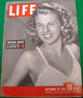 LIFE SEPTEMBER 25, 1944 SPECIAL ISSUELETTER TO GIs  