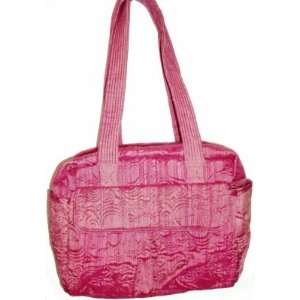 Donna Sharp Quilted Raspberry Cosmetic/Camera Handbag Purse