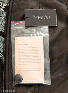 New PATRIZIA PEPE Flap Pocket Leather Jacket 46/M  