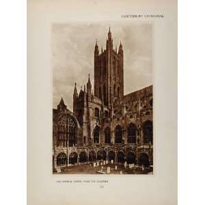  1905 Canterbury Cathedral Angel Bell Harry Tower Print 