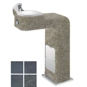   drinking fountain with exposed aggregate finish. 3177