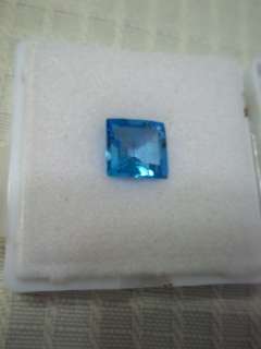 Sparkly Loose PRINCESS & Cushion Cut Authentic Blue Topaz Stone 4.1 