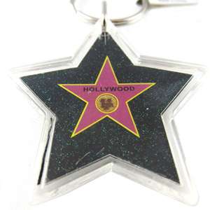 Hollywood Star of Fame Lucite Star Shape Key Ring  