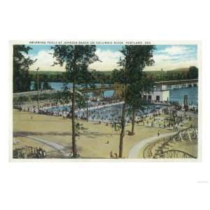 View of Jantzen Beach Swimming Pools   Portland, OR Giclee 