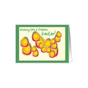  Joyous Easter Greeting Card with Colorful Eggs Card 