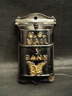ANTIQUE CAST IRON US MAIL MAILBOX STILL BANK c. 1900  