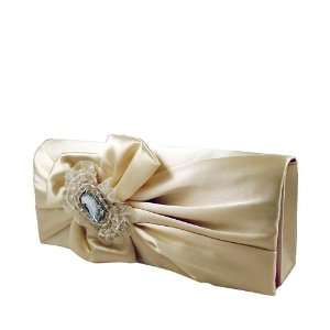  Nina ~ Laila Satin Champagne Clutch 