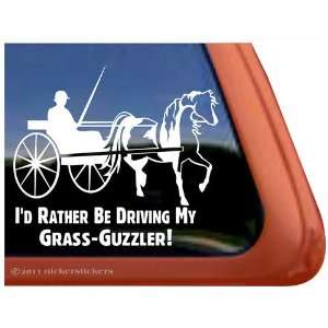 Grass Guzzler Pinto Horse Driving Horse Trailer Vinyl Window Decal 