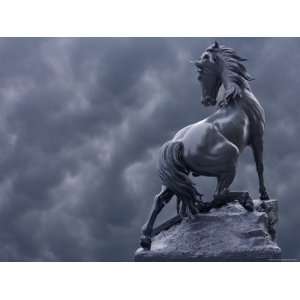  Horse Sculpture Against Storm Clouds at Entrance of Musee 
