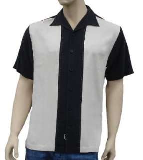  Nat Nast Mens Silk Short Sleeve Shirt   Black/White 