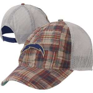  San Diego Chargers Soft Mesh Back Plaid Adjustable Hat 