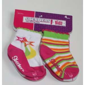 Skechers Kids Infant Girls 4 Pack Socks   Size 2 4T   Multi Color 