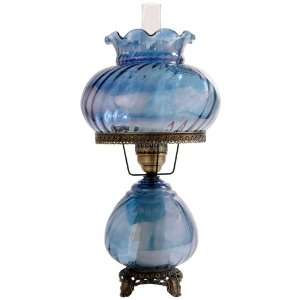   Blue Swirl Optic Night Light Hurricane Table Lamp