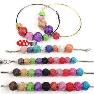 ON SALE 20pcs Large Mesh Bling Rondelle Ball Beads Choose Colors 