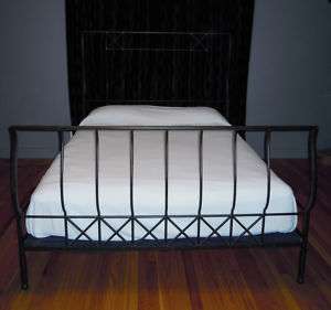 Wrought Iron Sleigh Bed a Marshall Fields Original QN  