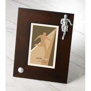  4x6 Soccer Picture Frame, Wood & Silver