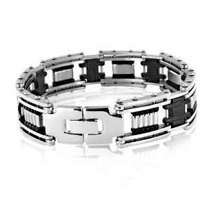   and Black Rubber Link Bracelet   8.5 My Love Wedding Ring Jewelry