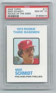 You are bidding on a 2006 Topps Rookie Of The Week Mike Schmidt Rookie 