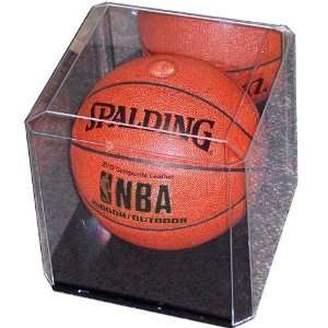 Basketball/Volley Ball/ Soccer Ball Display Case Black Base Mirror 