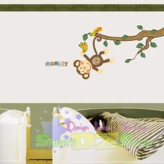 MONKEY & TREE ♥ Removable WALL DECOR STICKERS DECAL  
