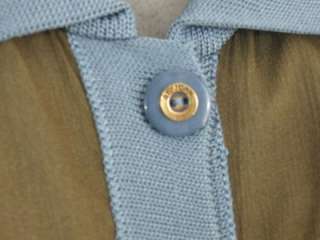   SPORT Silk Knit Collar Logo Button Spring Blouse Shirt XL 16  