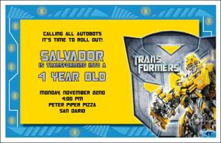 Set of 10 Transformers Personalized Invitations C  