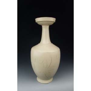  One Ding Ware Plate mouthed Porcelain Vase, Chinese Antique 