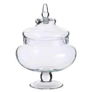  14 Small Glass Jar on Stand w/Lid Clear (Pack of 4)