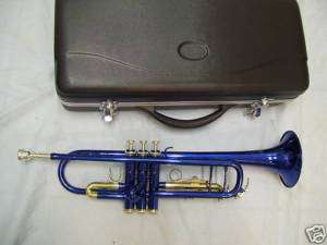 Blue Trumpet with case and mouthpiece, New  