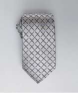 Countess Mara silver diamond and dot print silk tie style# 319543602