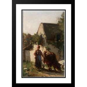  Breton, Jules 18x24 Framed and Double Matted Gardeuse de 