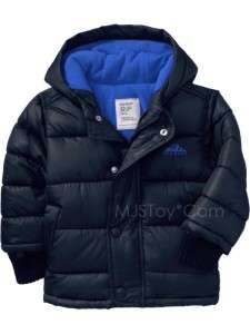   Navy Blue Quilted Frost Free Jacket Baby Boy Toddler Puff Winter Coat