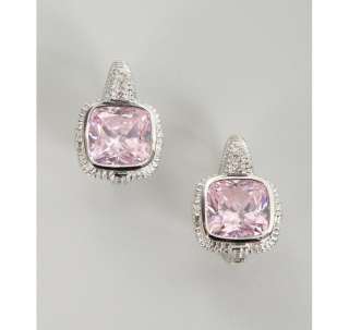 Judith Ripka pink crystal and diamond Roma earrings