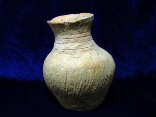 NEOLITHIC AGE POTTERY MINI JAR flask with rope vein  