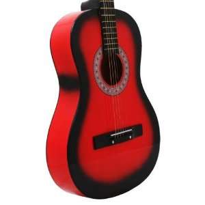  38 Inch Student Beginners RED Acoustic Guitar with 