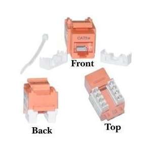  CAT5E, RJ45 Keystone Jack, 110 Style, Orange Everything 