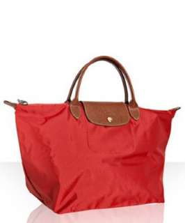 Longchamp rouge nylon Le Pliage medium folding tote   up to 