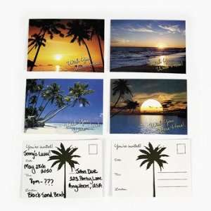   of 24 Tropical Postcard Luau Party Invitations Asst