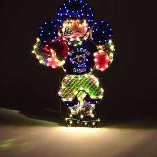   with this 44 tall light up lawn figure player in team colors and logo
