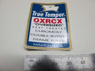   Temper OXRCX STEEL VINTAGE NOS BICYCLE FRAME TUBING DECAL rare USA new