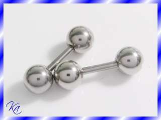 2pc 18g Steel Barbell Bead White Belly Nose Rings 0mC  