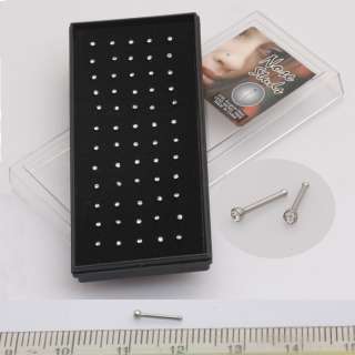 60pcs Surgical Clear Crystal Steel Nose Studs Rings 481  