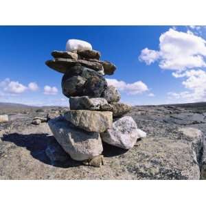  The Stacked Stones of a Cairn Marker in the Arizona Landscape 