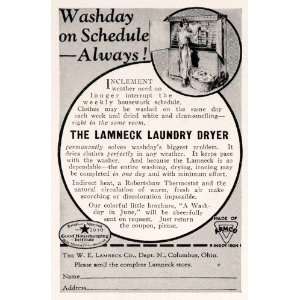  1927 Ad Antique W. E. Lamneck Laundry Dryer Drier Chores 