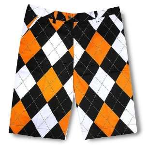 Loudmouth Golf Mens Shorts Orange & Black   Size 32