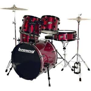  Ludwig Accent CS Combo Exclusive 5 Piece Shell Pack Wine 