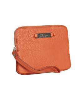 Cole Haan orange leather Village II wristlet pouch   up to 